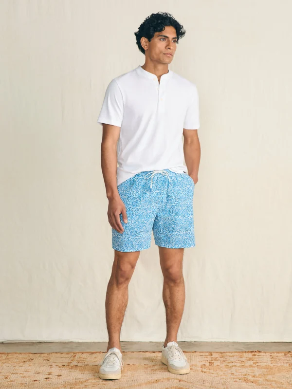 Swim | Faherty Brand Shorelite Active Swim Short (7" Inseam) - Blue Waters Frond