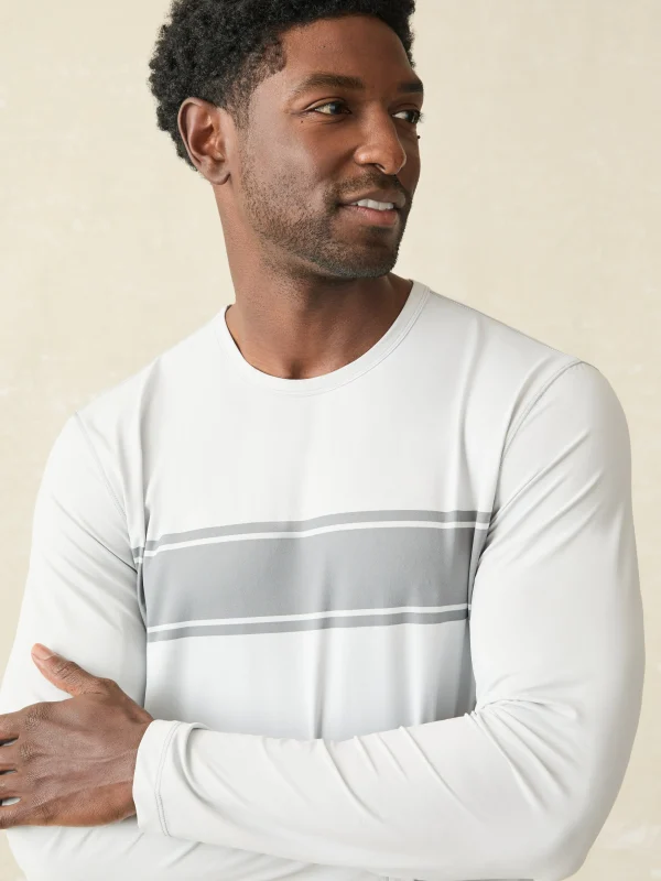 T-Shirts & Henleys | Faherty Brand Shorelite Long-Sleeve Tech Tee - Grey Steel Surf Stripe