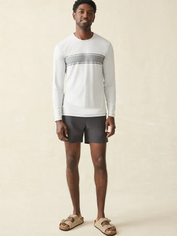 T-Shirts & Henleys | Faherty Brand Shorelite Long-Sleeve Tech Tee - Grey Steel Surf Stripe