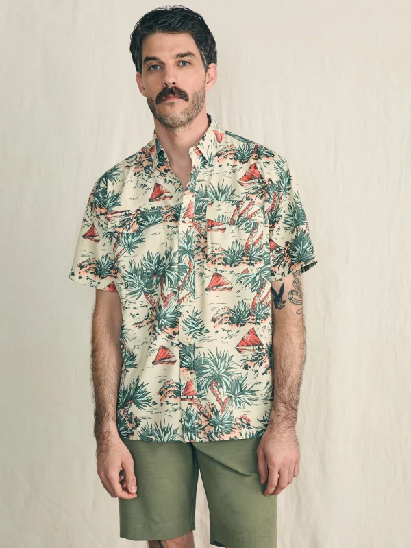 Shirts | Faherty Brand Shorelite Short-Sleeve Tech Shirt - Scenic Safari