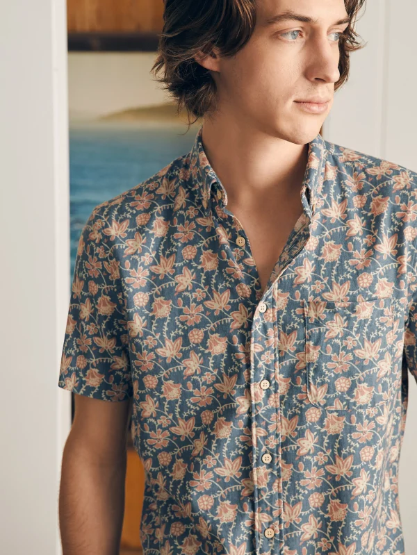 Shirts | Faherty Brand Short-Sleeve Breeze Shirt - Faded Floral Batik