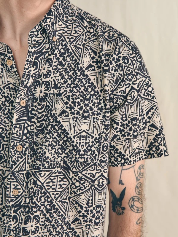 Shirts | Faherty Brand Short-Sleeve Breeze Shirt - Black Kaula