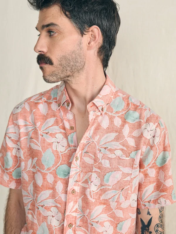 Shirts | Faherty Brand Short-Sleeve Breeze Shirt - Ginger Floral