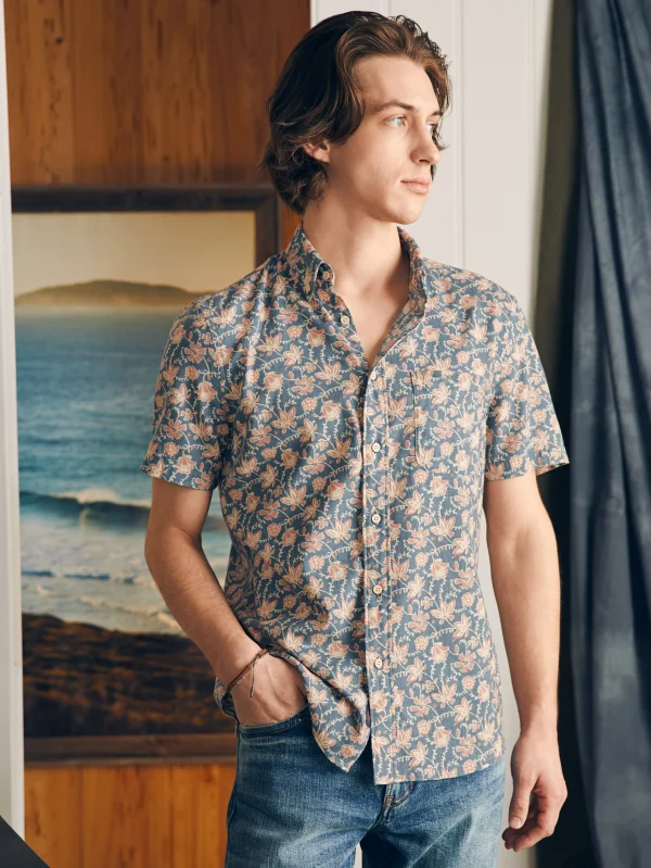 Shirts | Faherty Brand Short-Sleeve Breeze Shirt - Faded Floral Batik