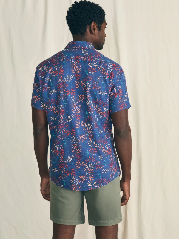 Shirts | Faherty Brand Short-Sleeve Breeze Shirt - Navy Tide Bamboo