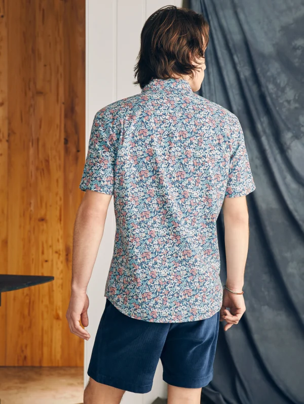 Shirts | Faherty Brand Short-Sleeve Breeze Shirt - Seafoam Beach Blossom