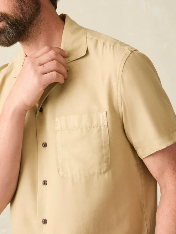 Shirts | Faherty Brand Short-Sleeve Getaway Camp Shirt - Safari Khaki