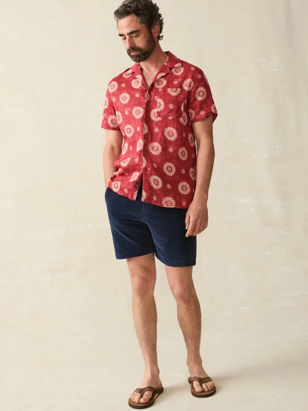 Shirts | Faherty Brand Short-Sleeve Hemp Blend Camp Shirt - Sun Blossom