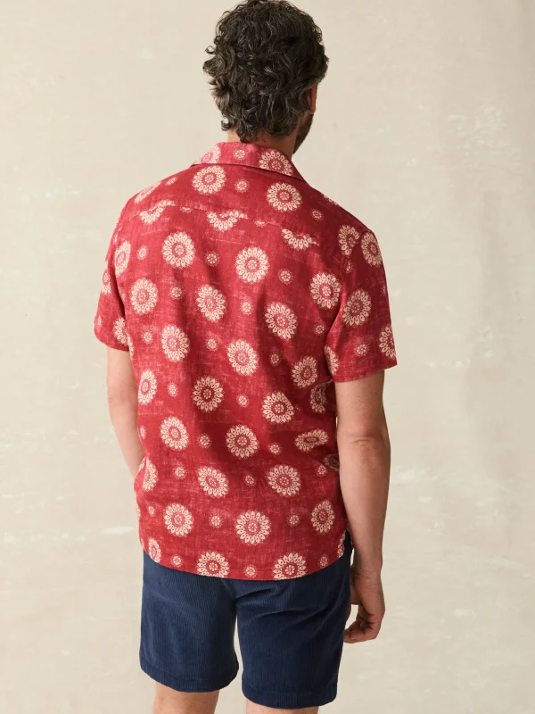 Shirts | Faherty Brand Short-Sleeve Hemp Blend Camp Shirt - Sun Blossom