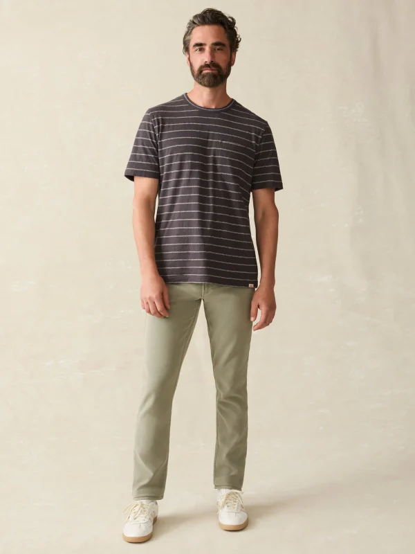 T-Shirts & Henleys | Faherty Brand Short-Sleeve Hemp Blend Tee - Black Iron Ivory Stripe