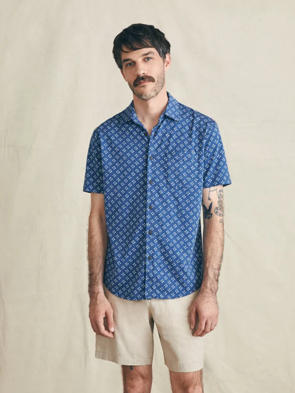 Shirts | Faherty Brand Short-Sleeve Hermosa Knit Shirt - Navy Atlas