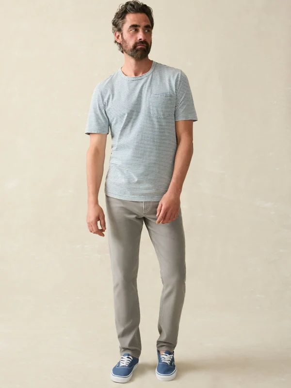 T-Shirts & Henleys | Faherty Brand Short-Sleeve Indigo Pocket Tee - Azure Stream Stripe