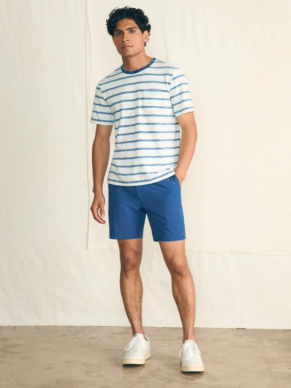 T-Shirts & Henleys | Faherty Brand Short-Sleeve Indigo Pocket Tee - Indigo Tide Stripe