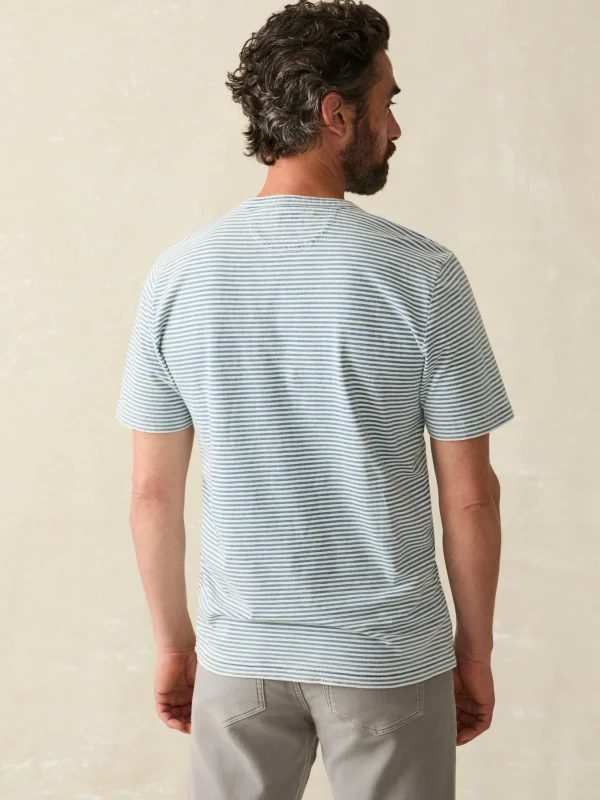 T-Shirts & Henleys | Faherty Brand Short-Sleeve Indigo Pocket Tee - Azure Stream Stripe