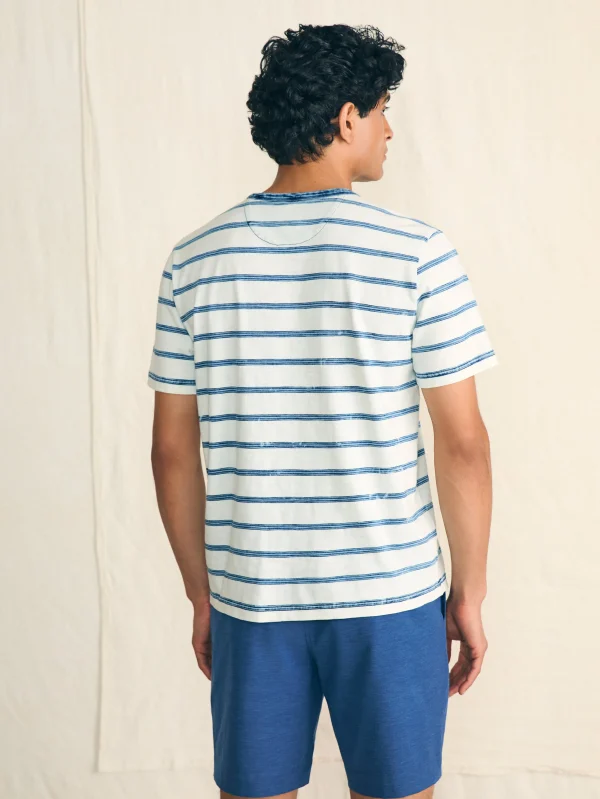 T-Shirts & Henleys | Faherty Brand Short-Sleeve Indigo Pocket Tee - Indigo Tide Stripe