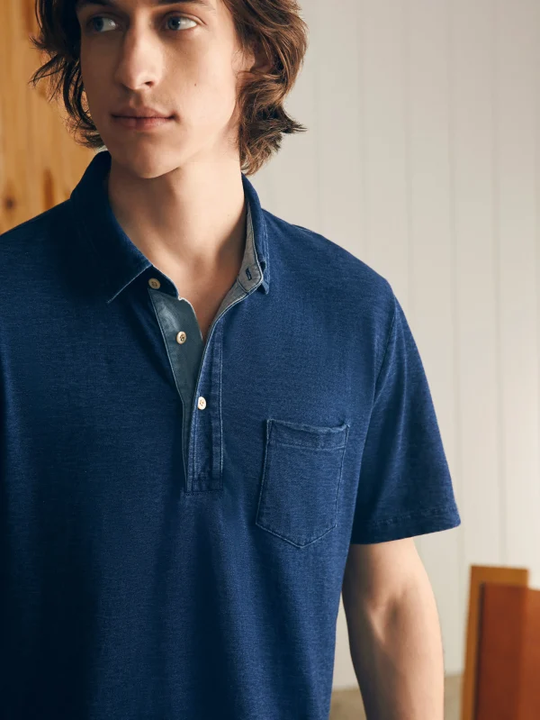 Polo Shirts | Faherty Brand Short-Sleeve Indigo Polo Shirt - Midnight Wash