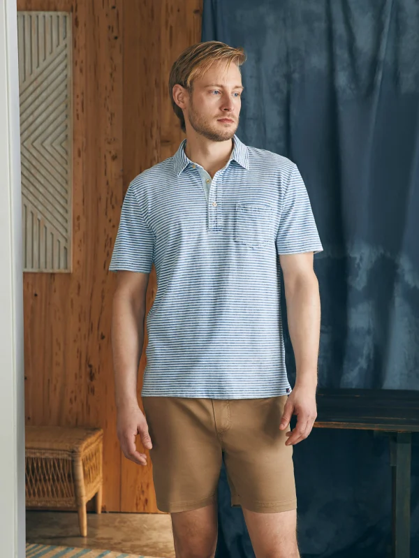 Polo Shirts | Faherty Brand Short-Sleeve Indigo Polo Shirt - Azure Stream Stripe