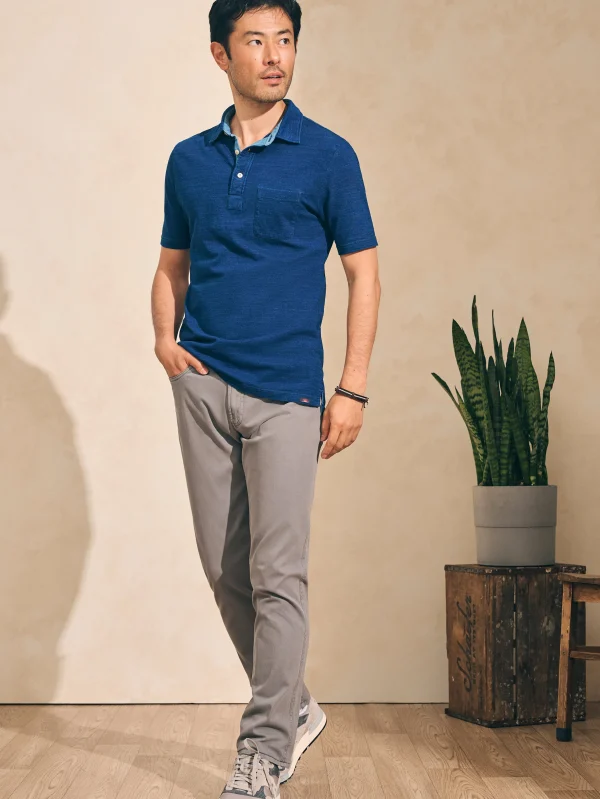 Polo Shirts | Faherty Brand Short-Sleeve Indigo Polo Shirt - Dark Indigo Wash