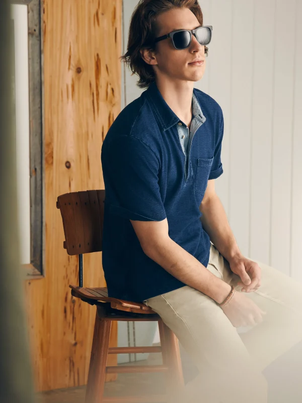 Polo Shirts | Faherty Brand Short-Sleeve Indigo Polo Shirt - Midnight Wash