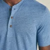 T-Shirts & Henleys | Faherty Brand Short-Sleeve Linen Henley - Breaker Blue