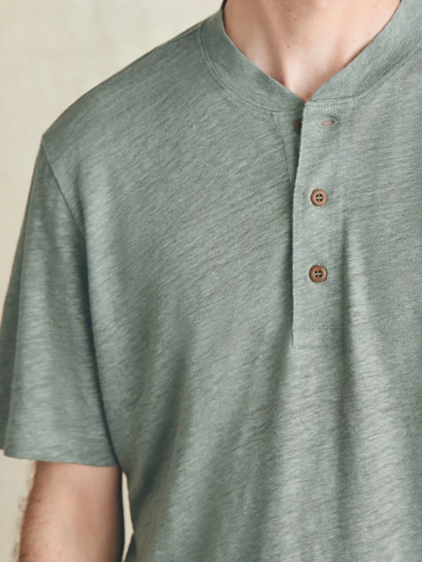 T-Shirts & Henleys | Faherty Brand Short-Sleeve Linen Henley - Desert Olive