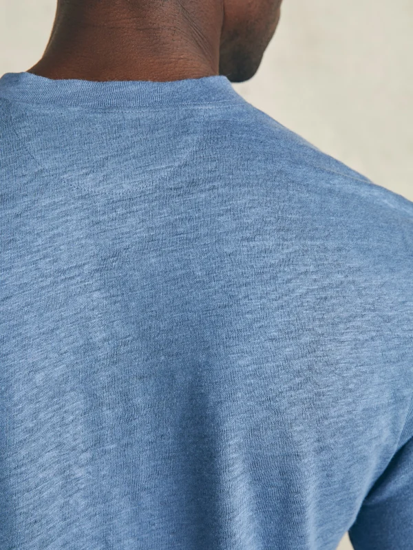 T-Shirts & Henleys | Faherty Brand Short-Sleeve Linen Henley - Breaker Blue