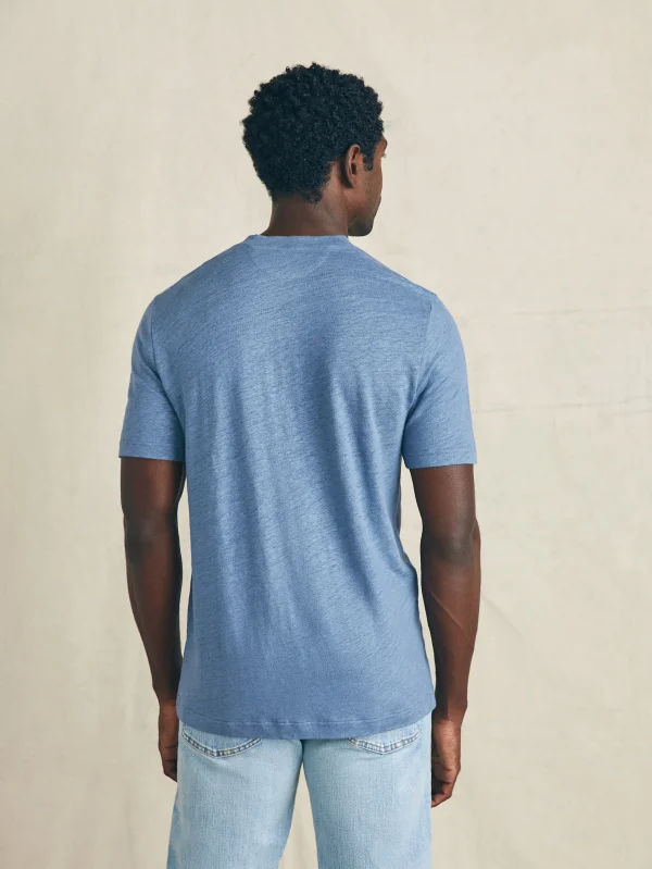 T-Shirts & Henleys | Faherty Brand Short-Sleeve Linen Henley - Breaker Blue