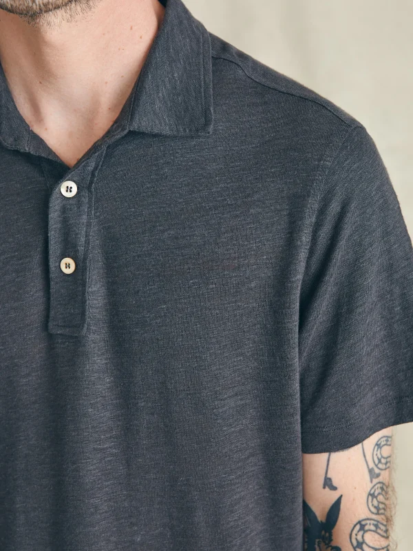 Polo Shirts | Faherty Brand Short-Sleeve Linen Polo - Black Iron