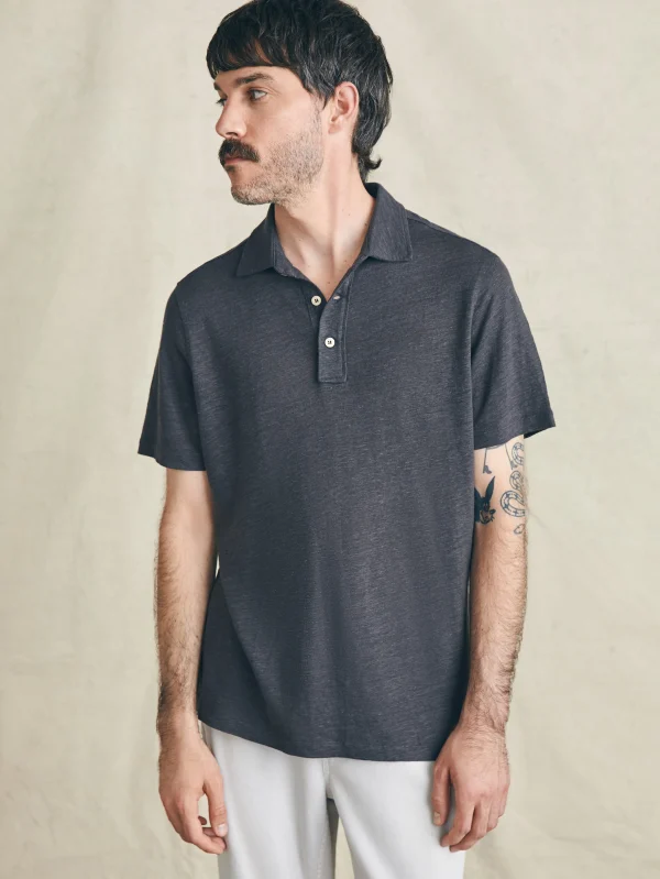 Polo Shirts | Faherty Brand Short-Sleeve Linen Polo - Black Iron