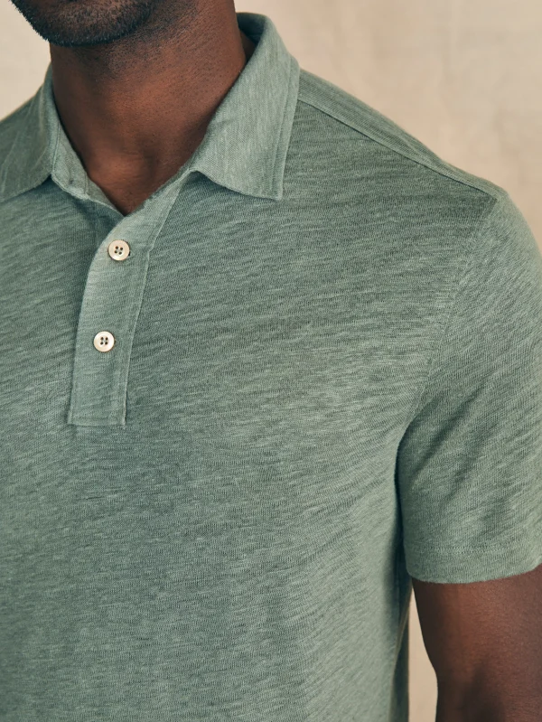 Polo Shirts | Faherty Brand Short-Sleeve Linen Polo - Desert Olive