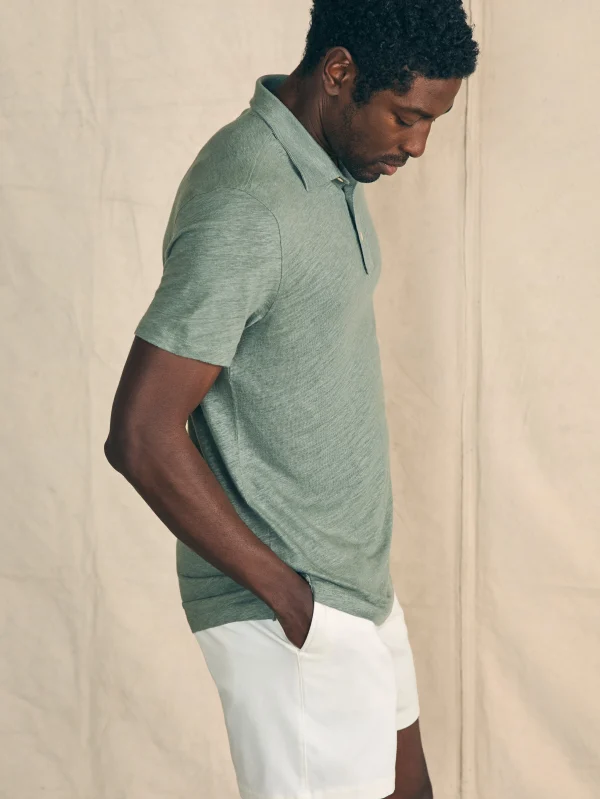 Polo Shirts | Faherty Brand Short-Sleeve Linen Polo - Desert Olive