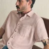 Shirts | Faherty Brand Short-Sleeve Palma Linen Shirt - Coastal Mauve