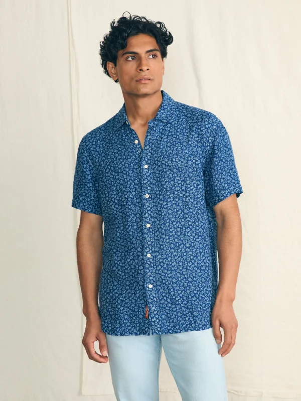 Shirts | Faherty Brand Short-Sleeve Palma Linen Shirt - Oceana Ditsy