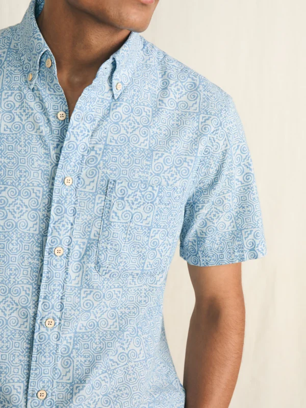 Shirts | Faherty Brand Short-Sleeve Stretch Playa Shirt - South Pacific Geo