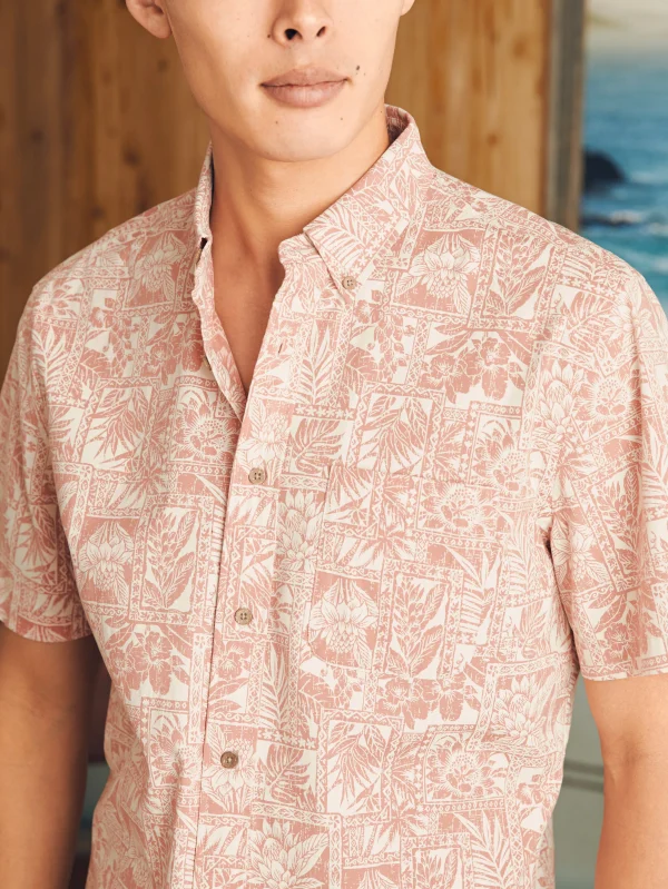 Shirts | Faherty Brand Short-Sleeve Stretch Playa Shirt - Coral Tile Print