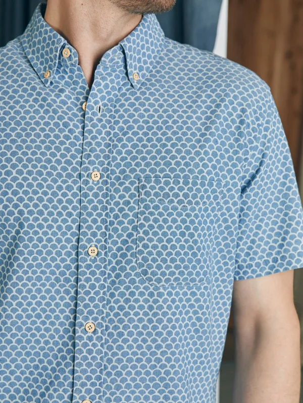 Shirts | Faherty Brand Short-Sleeve Stretch Playa Shirt - Fishscale Redux