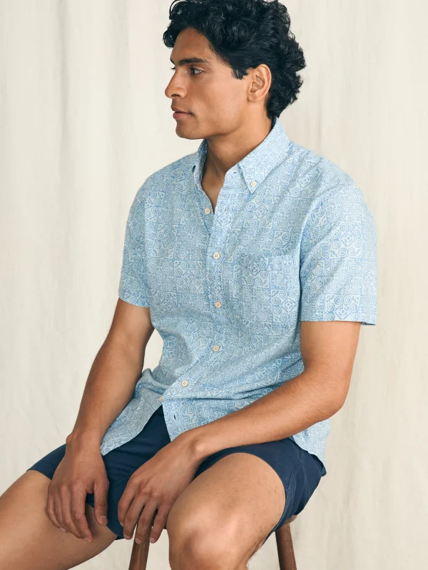 Shirts | Faherty Brand Short-Sleeve Stretch Playa Shirt (Tall) - South Pacific Geo