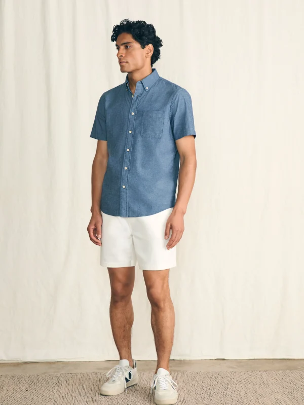 Shirts | Faherty Brand Short-Sleeve Stretch Playa Shirt - Weathered Blue