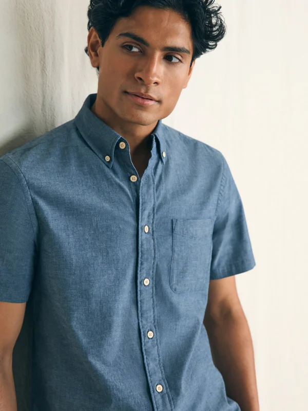 Shirts | Faherty Brand Short-Sleeve Stretch Playa Shirt - Weathered Blue