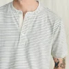 T-Shirts & Henleys | Faherty Brand Short-Sleeve Sunwashed Henley - Shell Flint Stripe