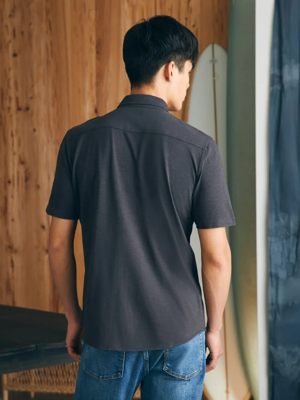 Shirts | Faherty Brand Short-Sleeve Sunwashed Knit Shirt (Single Pocket) - Washed Black