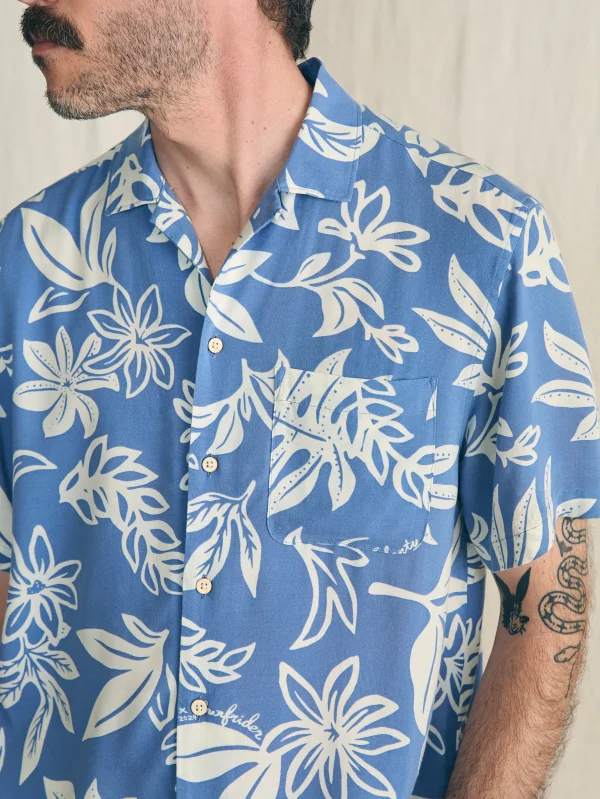 Shirts | Faherty Brand Short-Sleeve Surfrider Rayon Camp Shirt - Sky Floral