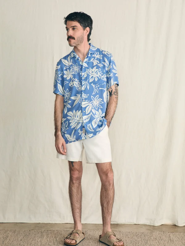 Shirts | Faherty Brand Short-Sleeve Surfrider Rayon Camp Shirt - Sky Floral