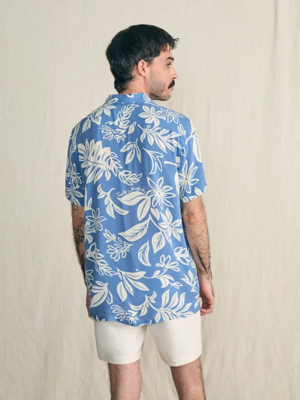 Shirts | Faherty Brand Short-Sleeve Surfrider Rayon Camp Shirt - Sky Floral