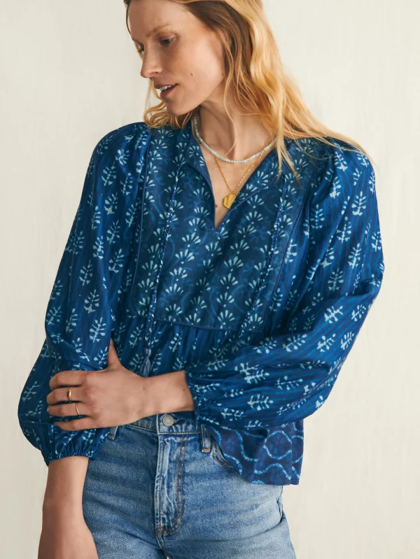 Shirts & Tops | Faherty Brand Silk Blend Solstice Top - Sunburst Mix Print