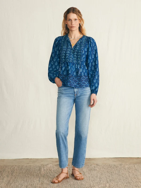 Shirts & Tops | Faherty Brand Silk Blend Solstice Top - Sunburst Mix Print