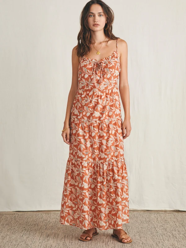 Dresses | Faherty Brand Silk Blend Sun Chaser Maxi Dress - Ginger Floral