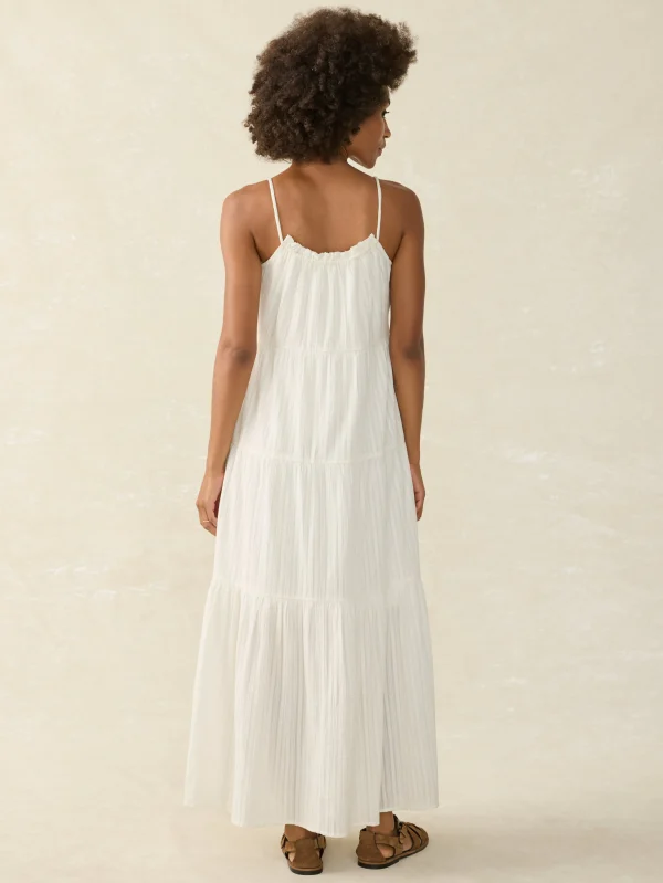 Dresses | Faherty Brand Silk Blend Sun Chaser Maxi Dress - Egret Dobby