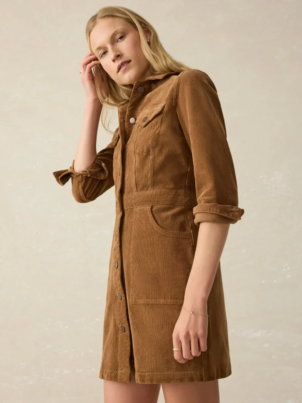 Dresses | Faherty Brand Softstretch Cord Michelle Dress - Cord Brown