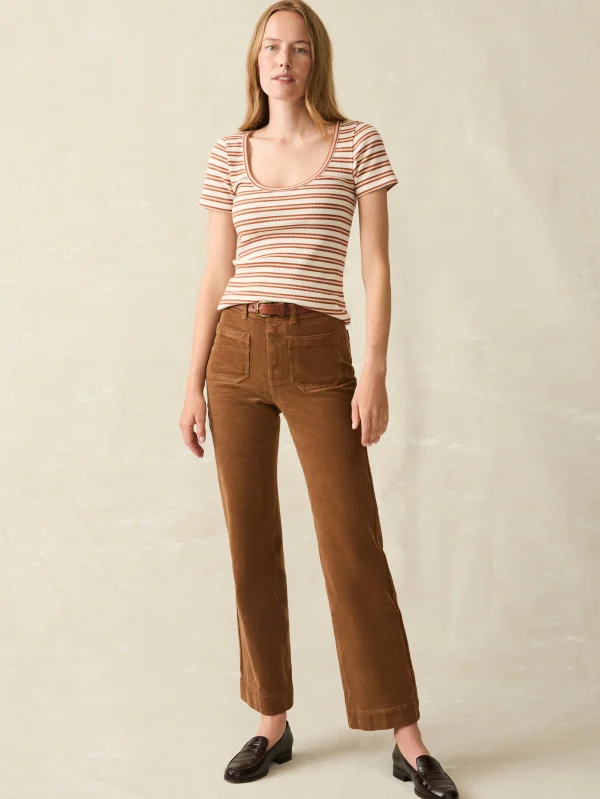 Pants | Faherty Brand Softstretch Cord Patch Pocket Pant - Cord Brown